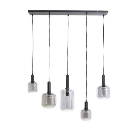 Suspension avec abat-jour en verre fumé - 110x22x32cm - 5L