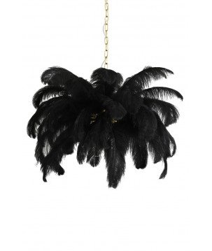 Suspension plume - Noir - Ø80cm