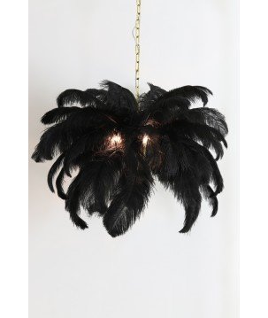 Suspension plume - Noir - Ø80cm