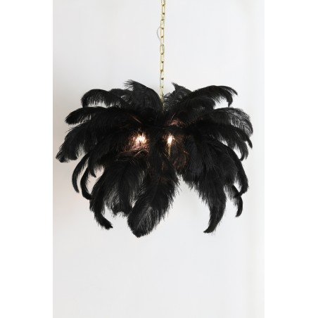 Suspension plume - Noir - Ø80cm