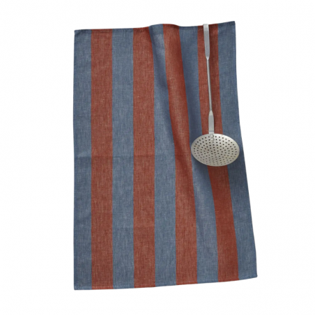 TORCHON LIN CEVENNES BLEU - SYLVIE THIRIEZ