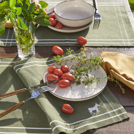 SET DE TABLE COTELE RDV AU PRE KAKI  - SYLVIE THIRIEZ