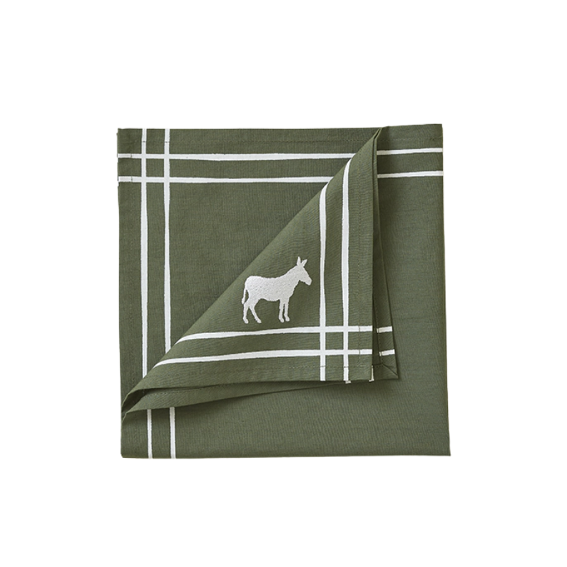 SERVIETTE DE TABLE RDV AU PRE KAKI - SYLVIE THIRIEZ SERVIETTE DE TABLE RDV AU PRE KAKI - SYLVIE THIRIEZ