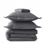 PARURE DE LIT PERCALE DE COTON "BASALT" SYLVIE THIRIEZ