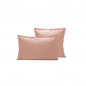 PARURE DE LIT PERCALE DE COTON "ROSE PECHE"  SYLVIE THIRIEZ