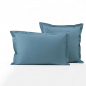 PARURE DE LIT PERCALE DE COTON "BLEU VAGUE"   SYLVIE THIRIEZ