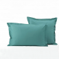 PARURE DE LIT PERCALE DE COTON "EMERAUDE"   SYLVIE THIRIEZ