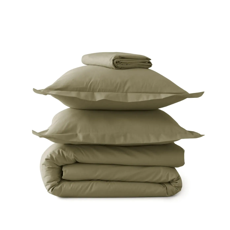 PARURE DE LIT PERCALE DE COTON "VERT AVOCAT" SYLVIE THIRIEZ PARURE DE LIT PERCALE DE COTON "VERT AVOCAT" SYLVIE THIRIEZ