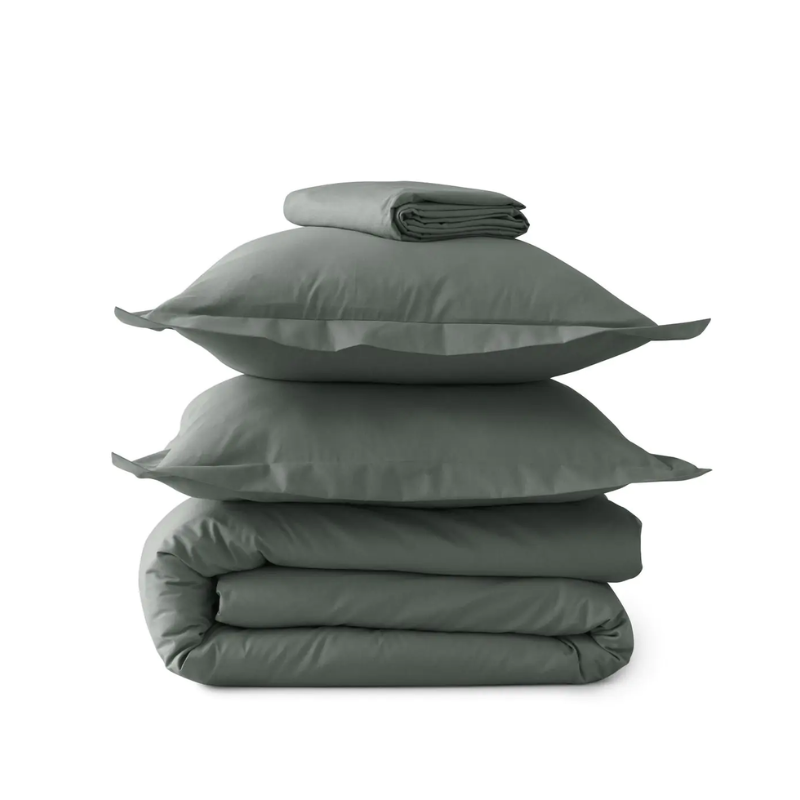PARURE DE LIT PERCALE DE COTON "VERT ALLIGATOR" SYLVIE THIRIEZ PARURE DE LIT PERCALE DE COTON "VERT ALLIGATOR" SYLVIE THIRIEZ