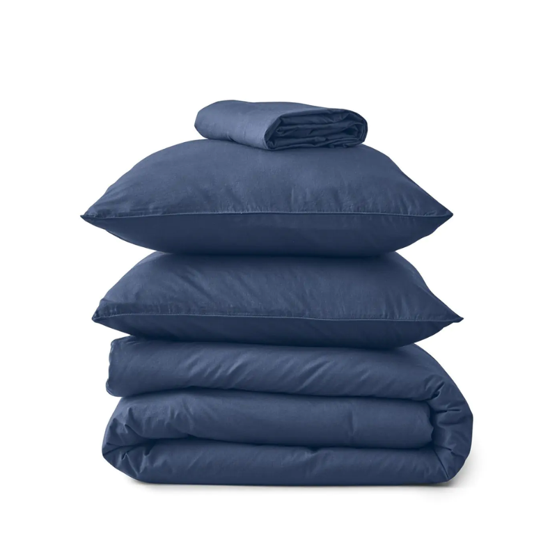 PARURE DE LIT PERCALE LAVEE "BLEU CHAUFFE"' - SYLVIE THIRIEZ PARURE DE LIT PERCALE LAVEE "BLEU CHAUFFE"' - SYLVIE THIRIEZ
