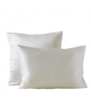TAIE D'OREILLER EN SOIE ECLAT DE SOIE BLANC SALINE  - SYLVIE THIRIEZ