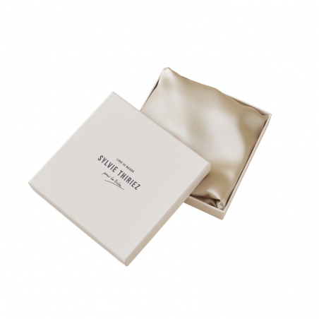 TAIE D'OREILLER EN SOIE ECLAT DE SOIE BEIGE EPEAUTRE - SYLVIE THIRIEZ