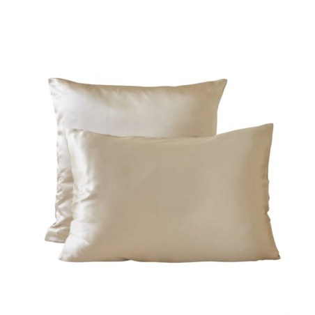 TAIE D'OREILLER EN SOIE ECLAT DE SOIE BEIGE EPEAUTRE - SYLVIE THIRIEZ