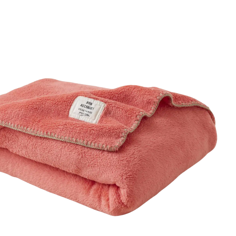 PLAID 150X175 BIEN AU CHAUD ROSE FLAMINGO - SYLVIE THIRIEZ PLAID 150X175 BIEN AU CHAUD ROSE FLAMINGO - SYLVIE THIRIEZ