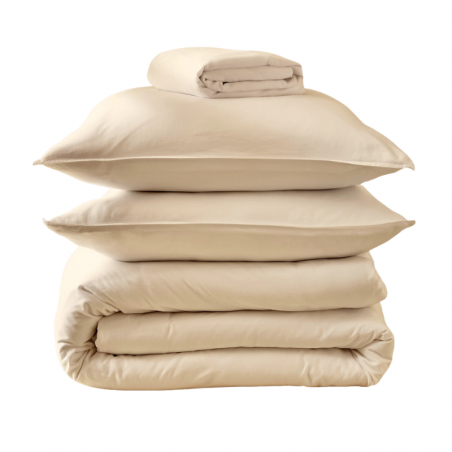 PARURE DE LIT ROMANCE BEIGE PETALE - SYLVIE THIRIEZ
