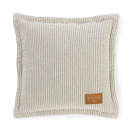 HOUSSE COUSSIN 45X45 DOUBLE JEU VERT KAKI