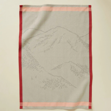 TORCHON JACQUARD GRANDEUR NATURE BORDEAU - SYLVIE THIRIEZ