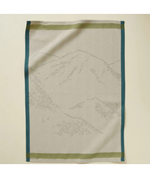 TORCHON JACQUARD GRANDEUR NATURE KAKI - SYLVIE THIRIEZ