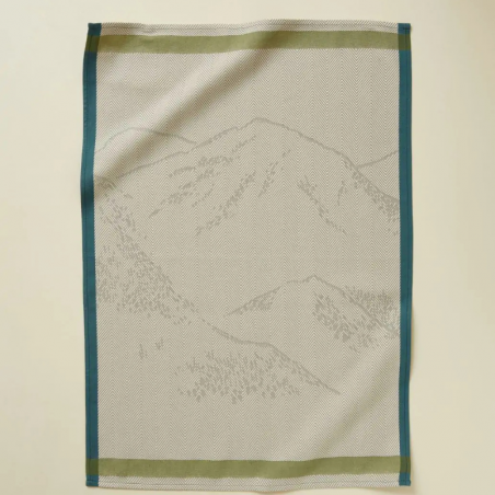 TORCHON JACQUARD GRANDEUR NATURE KAKI - SYLVIE THIRIEZ