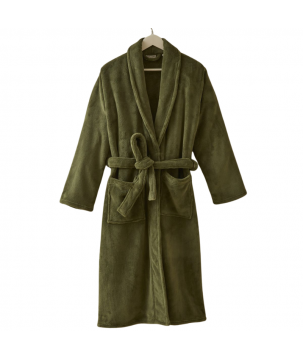ROBE DE CHAMBRE POLAIRE KAKI - SYLVIE THIRIEZ