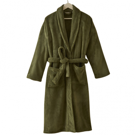 ROBE DE CHAMBRE POLAIRE KAKI - SYLVIE THIRIEZ