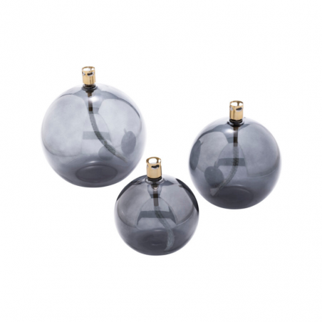 LAMPE A HUILE RONDE GRIS M - PERI DESIGN