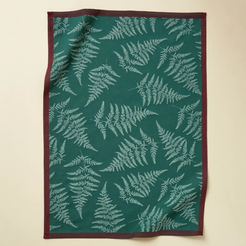 TORCHON JACQUARD FORET ENCHANTEE VERT - SYLVIE THIRIEZ TORCHON JACQUARD FORET ENCHANTEE VERT - SYLVIE THIRIEZ