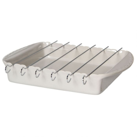 PLAT BROCHETTES GRIS 38X27CM