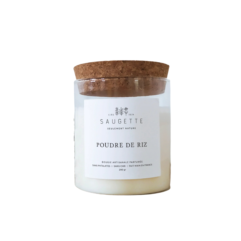 BOUGIE "SAUGETTE" 200G POUDRE DE RIZ