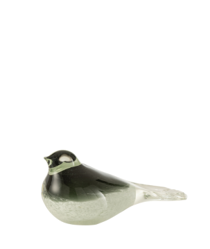 OISEAU VERRE VERT/BLANC S