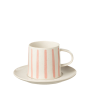 TASSE + SOUS-TASSE PORCELAINE ROSE