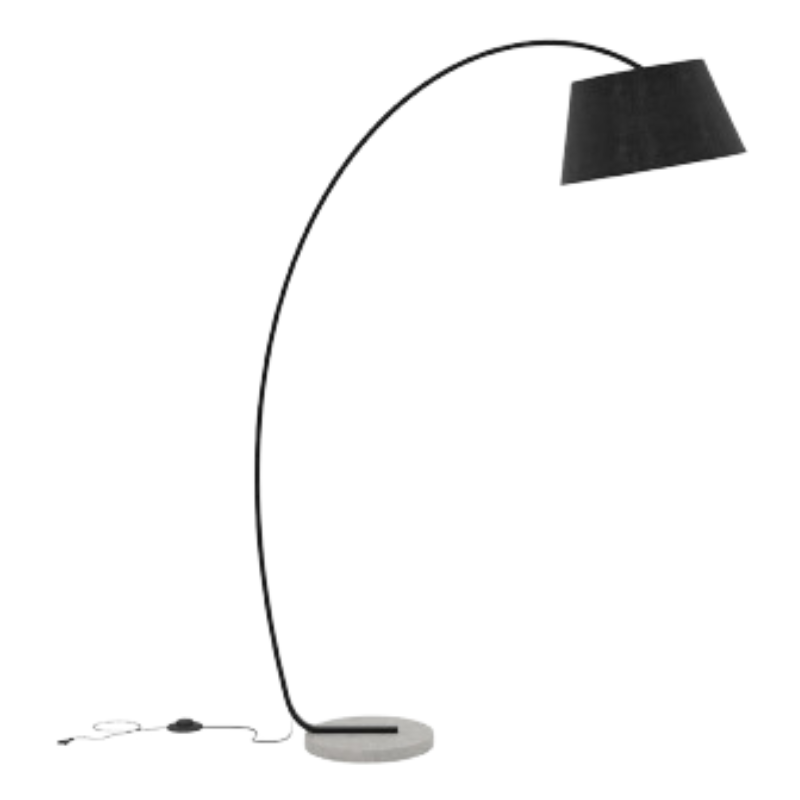 LAMPADAIRE ANTALIA NOIR / ACIER LAQUE 120X50XH195CM - AKANTE
