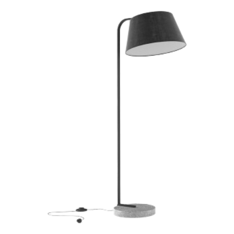 LAMPADAIRE ORION NOIR/ACIER LAQUE 50X50XH63CM - AKANTE