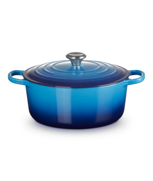 COCOTTE RONDE SIGNATURE 28CM BLEU AZUR - LE CREUSET