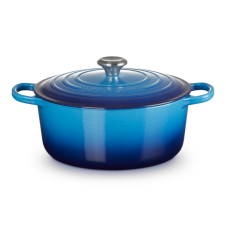 COCOTTE RONDE SIGNATURE 28CM BLEU AZUR - LE CREUSET