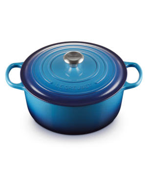 COCOTTE RONDE SIGNATURE 28CM BLEU AZUR - LE CREUSET