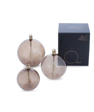 LAMPE A HUILE RONDE CHAMPAGNE BEIGE