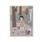 TABLEAU PETITE FILLE EN FORET 32X42CM