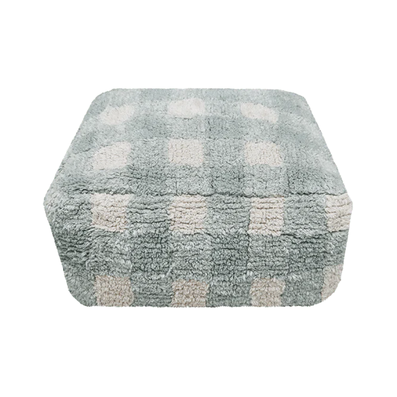 POUF VICHY BLUE SAGE 20X40X40CM - LORENA CANALS POUF VICHY BLUE SAGE 20X40X40CM - LORENA CANALS