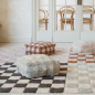 POUF VICHY BLUE SAGE 20X40X40CM - LORENA CANALS POUF VICHY BLUE SAGE 20X40X40CM - LORENA CANALS