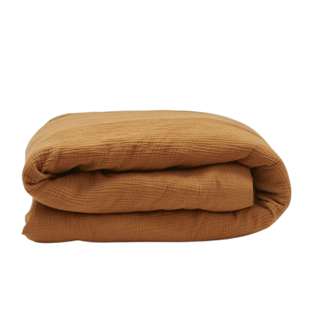 PARURE EN GAZE DE COTON CARAMEL - SYLVIE THIRIEZ